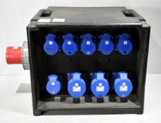 Portable 400V power distribution box - 6x 16A sockets and 3x 32A sockets - W 500 x D 350 x H 350mm