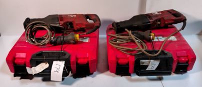 2x Hilti SR30 - 110V Reciprocating Saws