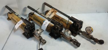 3x Enerpac P-392 700bar Two Speed Lightweight Hand Pumps