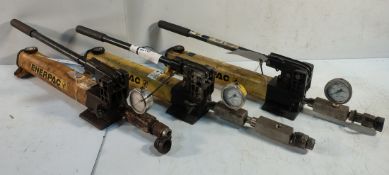 3x Enerpac P-392 700bar Two Speed Lightweight Hand Pumps