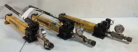 3x Enerpac P-392 700bar Two Speed Lightweight Hand Pumps