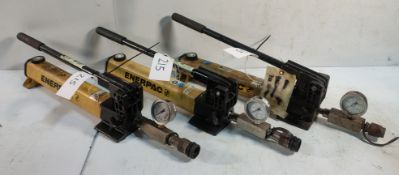 3x Enerpac P-392 700bar Two Speed Lightweight Hand Pumps