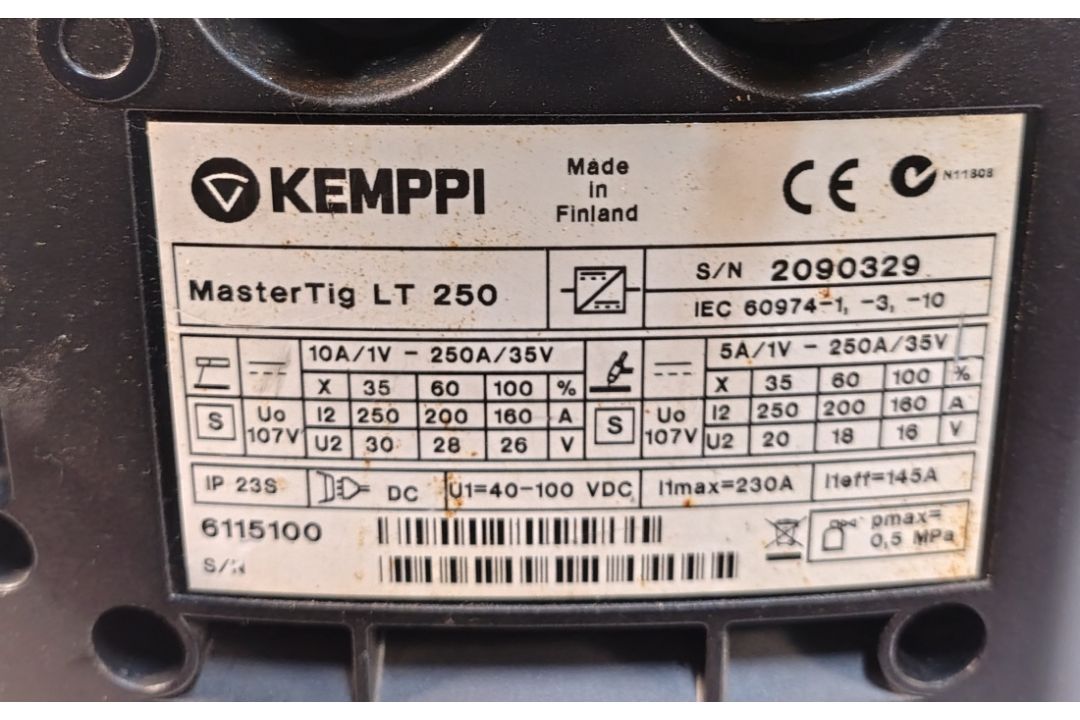 Kemppi Mastertig LT250 - Tig Unit - Image 6 of 7