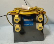 DEFENDER E13115 110V 16A 4 WAY Splitter Unit