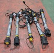 3x SA EQUIP SHE236110STA 110V & 2x SA EQUIP SHE236C110STA 110V EX. Fluorescent Work Lights
