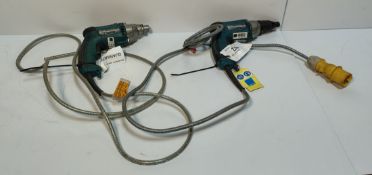 2x MAKITA FS2500 - 110V TEK Screwdriver - one without plug