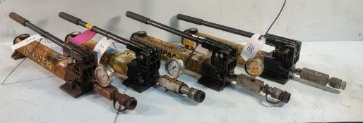 4x Enerpac P-392 700bar Two Speed Lightweight Hand Pumps
