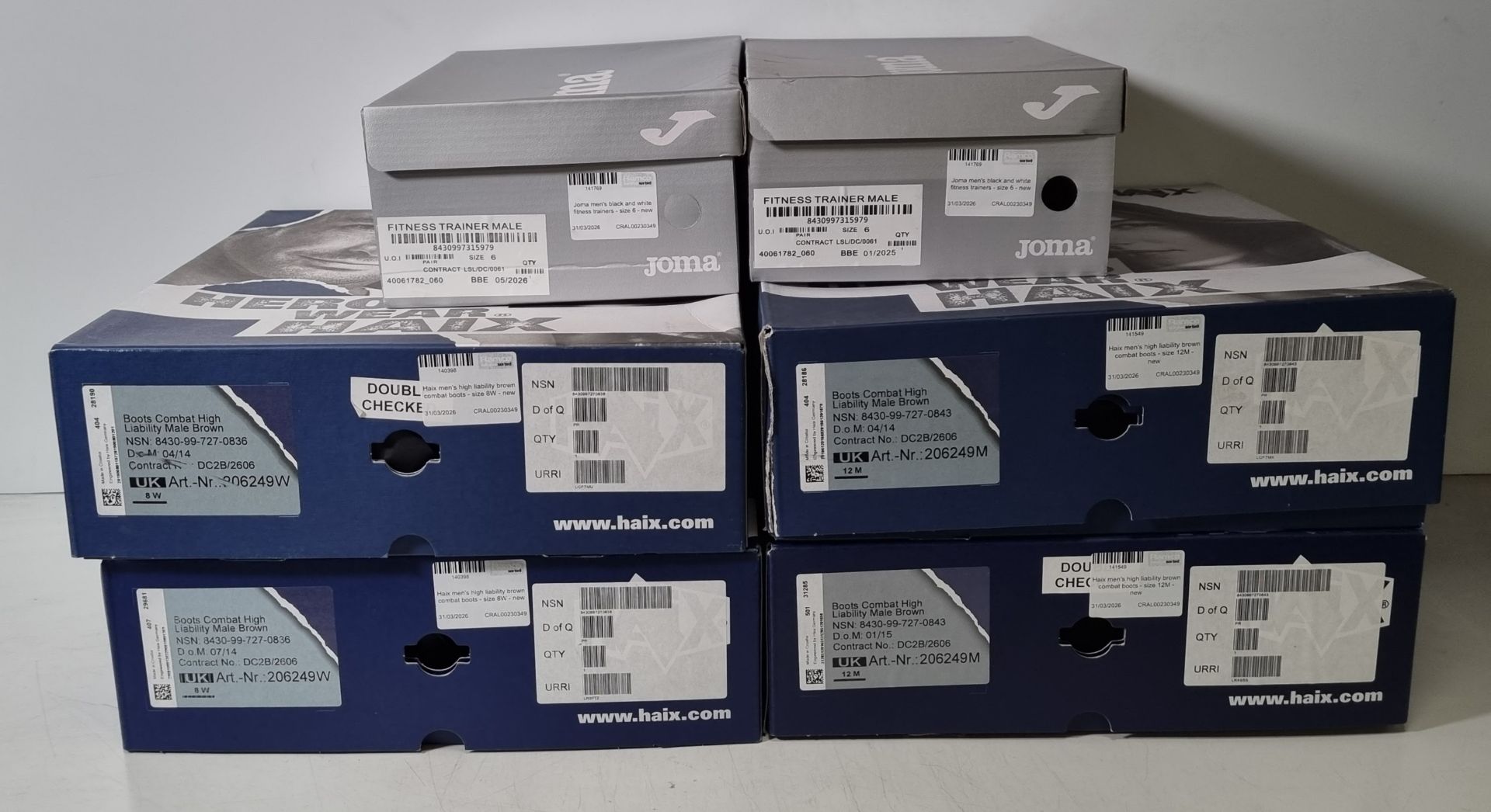 Various boots and trainers - see description for details