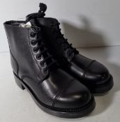 Black leather ammo studded parade boots - size 4M