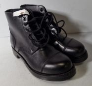 Black leather ammo studded parade boots - size 7M