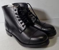 Black leather ammo studded parade boots - size 11M