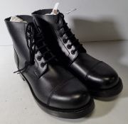 Black leather ammo studded parade boots - size 11M
