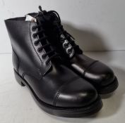 Black leather ammo studded parade boots - size 10M