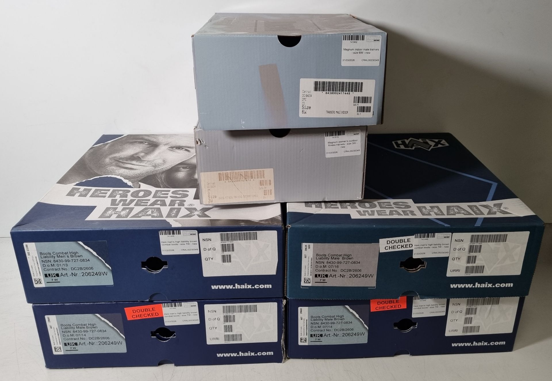 Various boots and trainers - see description for details
