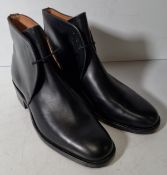 Black leather parade George boots with spur housing - 6S