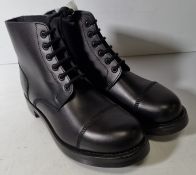 Black leather ammo studded parade boots - size 8M