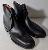 Black leather parade George boots with spur housing - 6S