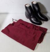 Black leather parade George boots with spur housing - 6S