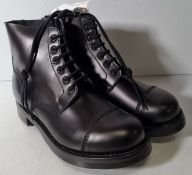 Black leather ammo studded parade boots - size 8M