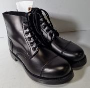 Black leather ammo studded parade boots - size 10M