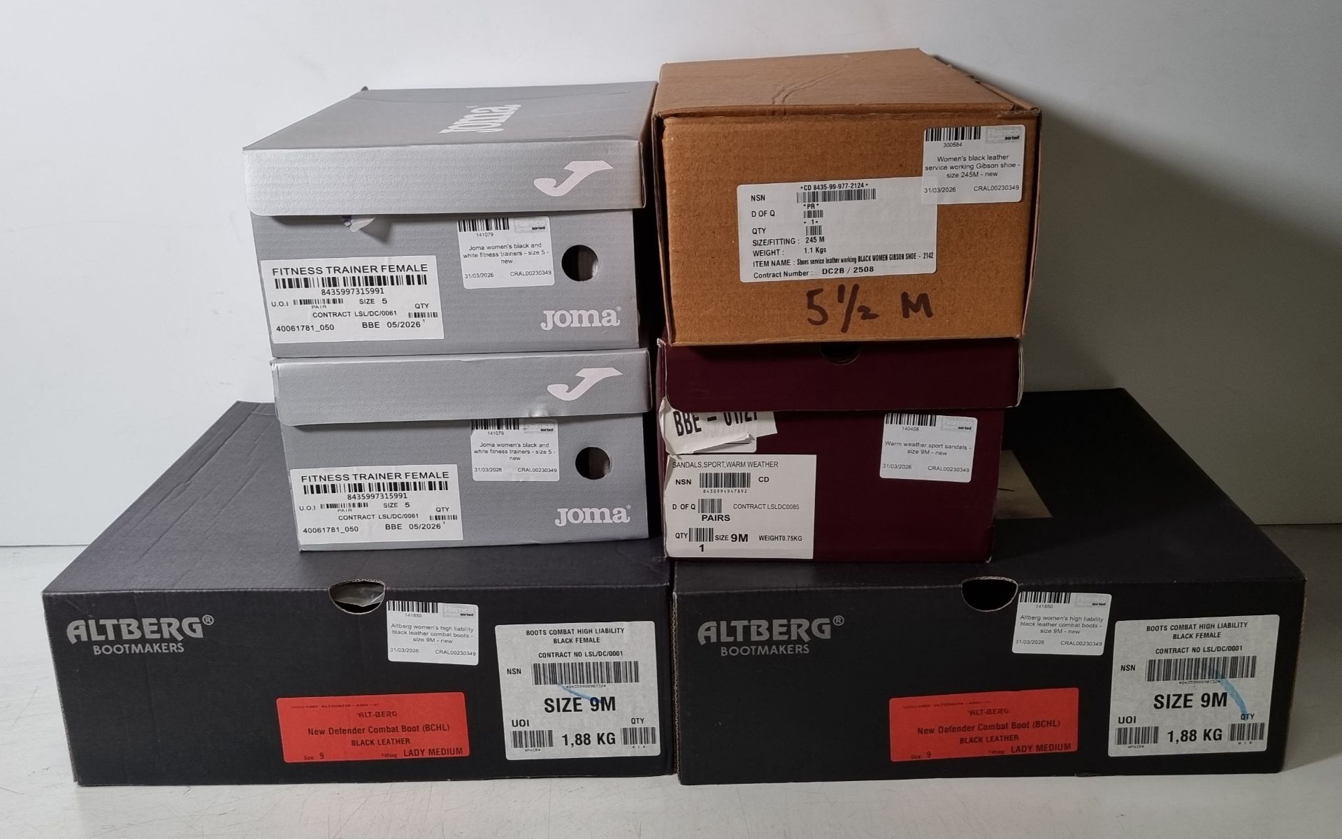 Various boots and trainers - see description for details