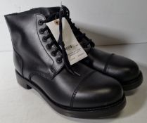 Black leather ammo studded parade boots - size 11M