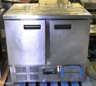Polar Refrigeration U636 double-door undercounter fridge - W 900 x D 700 x H 870mm