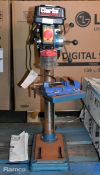 Clarke metalworker CDP-10B 12 speed drill press - W 300 x D 535 x H 830mm - LOOSE LID, SCREW MISSING