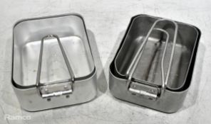 36x British Army pan mess tins - mixed sizes