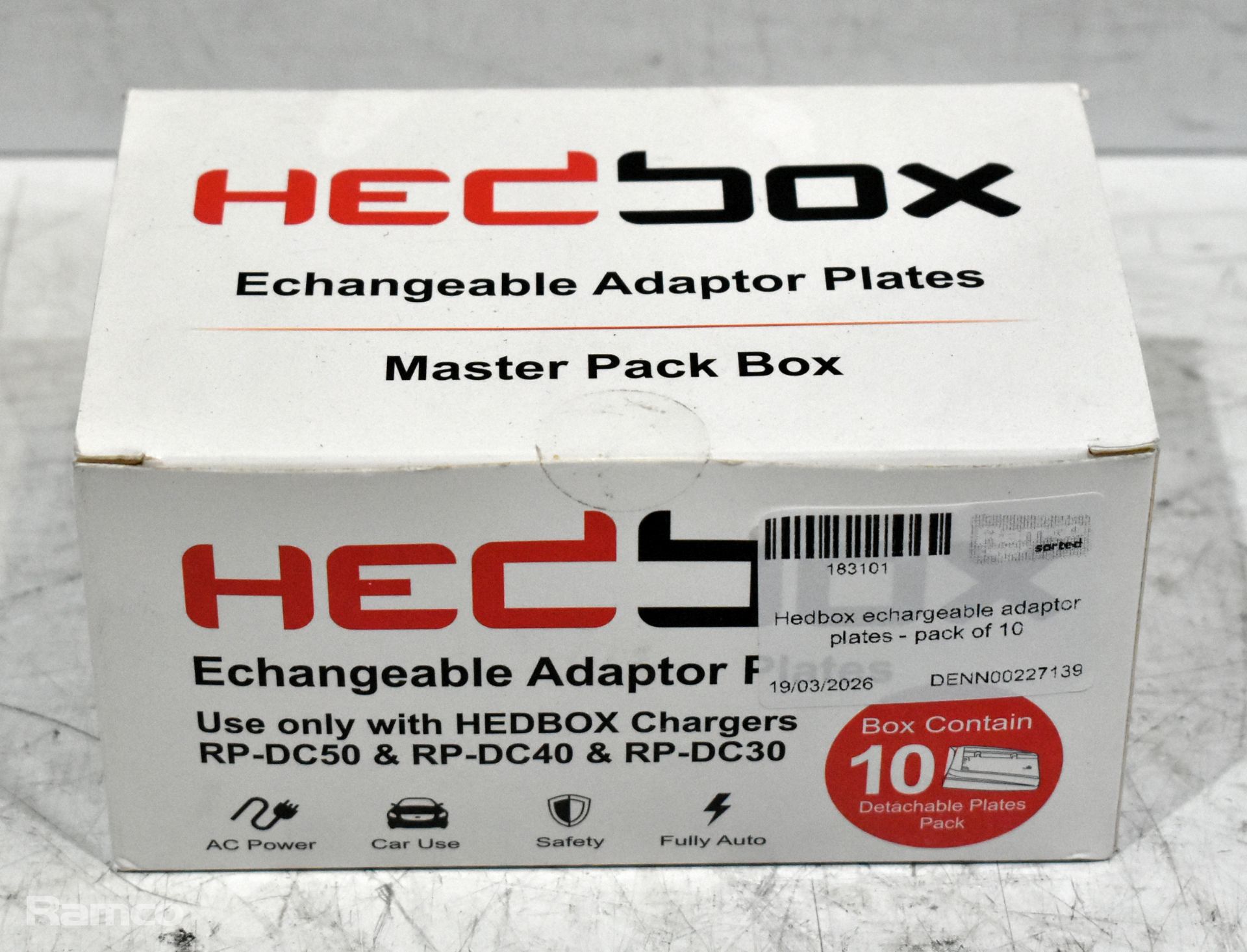 10x boxes of Hedbox rechargeable adaptor plates - one box has 6 units - Image 5 of 7
