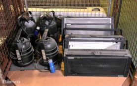 Mixed studio lights - 2x Thomas Par 64 lanterns, 2x Source four PANeL 750 & more