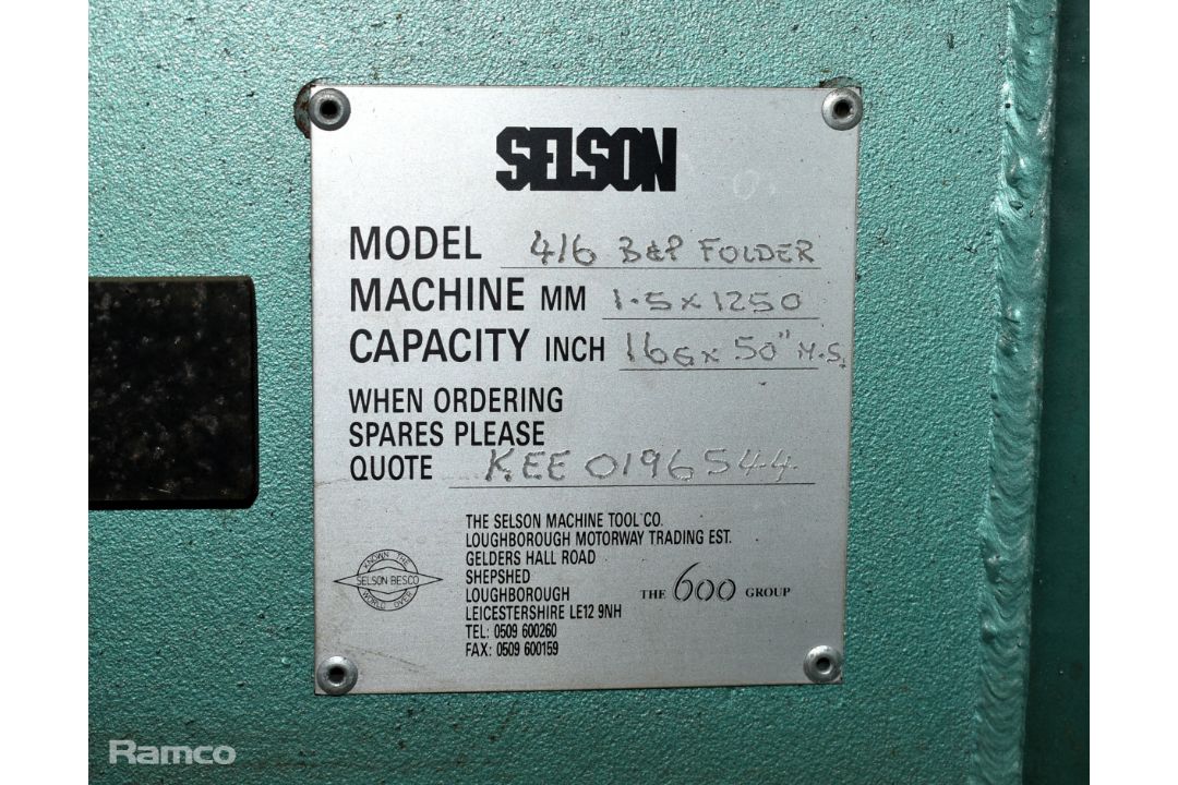 Selson 416 B&P folding machine - W 1600 x D 550 x H 1210mm - Image 4 of 11