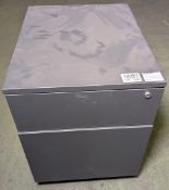 Grey office pedestal with key lock - W 435 x D 535 x H 590mm - LOCKED NO KEYS