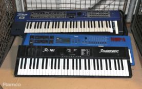 Keyboards mixed brands - Yamaha CS1X, Yamaha PSR-240, FATAR SL161, Roland JX-305