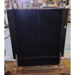 Large black industrial radiator with hoses - W 1230 x D 690 x H 1550mm