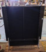 Large black industrial radiator with hoses - W 1230 x D 690 x H 1550mm