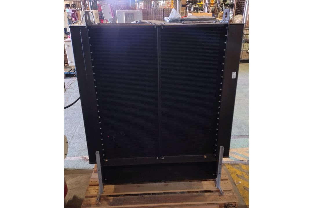 Large black industrial radiator with hoses - W 1230 x D 690 x H 1550mm - Image 1 of 7