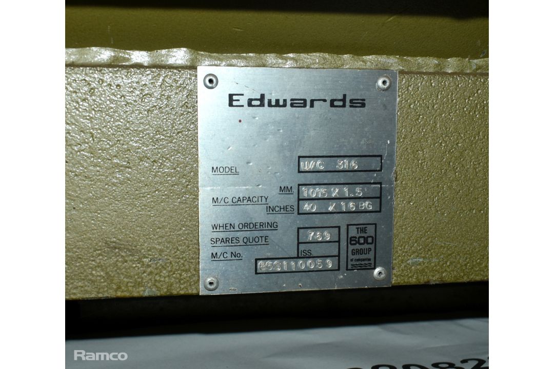 Edwards Truefold U/C 316 folding machine with spares and attachments (as pictured) - Image 6 of 7