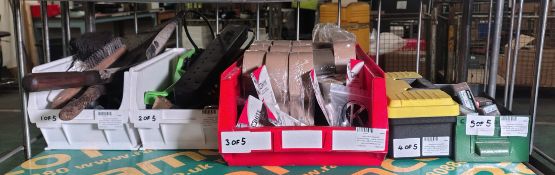 Assorted industrial consumables - metal sockets, pin bows, drill bits and more - see desc. for list
