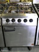 Falcon Dominator commercial oven and four burner open top range - W 600 x D 930 x H 890mm