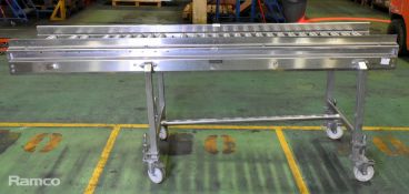Syepal gravity roller conveyor - L 2330 x W 480 x H 954mm - 4x ROLLERS MISSING