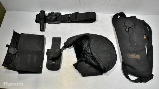 Various types of ex-military black accessories - 9kg – may require repair / be incomplete