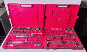 2x Kennedy metric/imperial socket sets with case - BOTH SETS INCOMPLETE