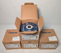 4x packs of Weiler F27-DV 20A24R-BF Metalynx Pro grinding wheels - 115 x 6.5 x 22.23mm - 10 per pack
