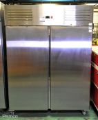 Koolmax KMF2SS heavy duty upright double door commercial freezer - W 1480 x D 830 x H 2000mm