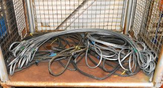 Steel carry cables - mixed sizes and lengths - Approx: 21 - 38.5kg