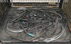 Steel carry cables - mixed sizes and lengths 1x with clip hook - Approx: 26 - 57kg