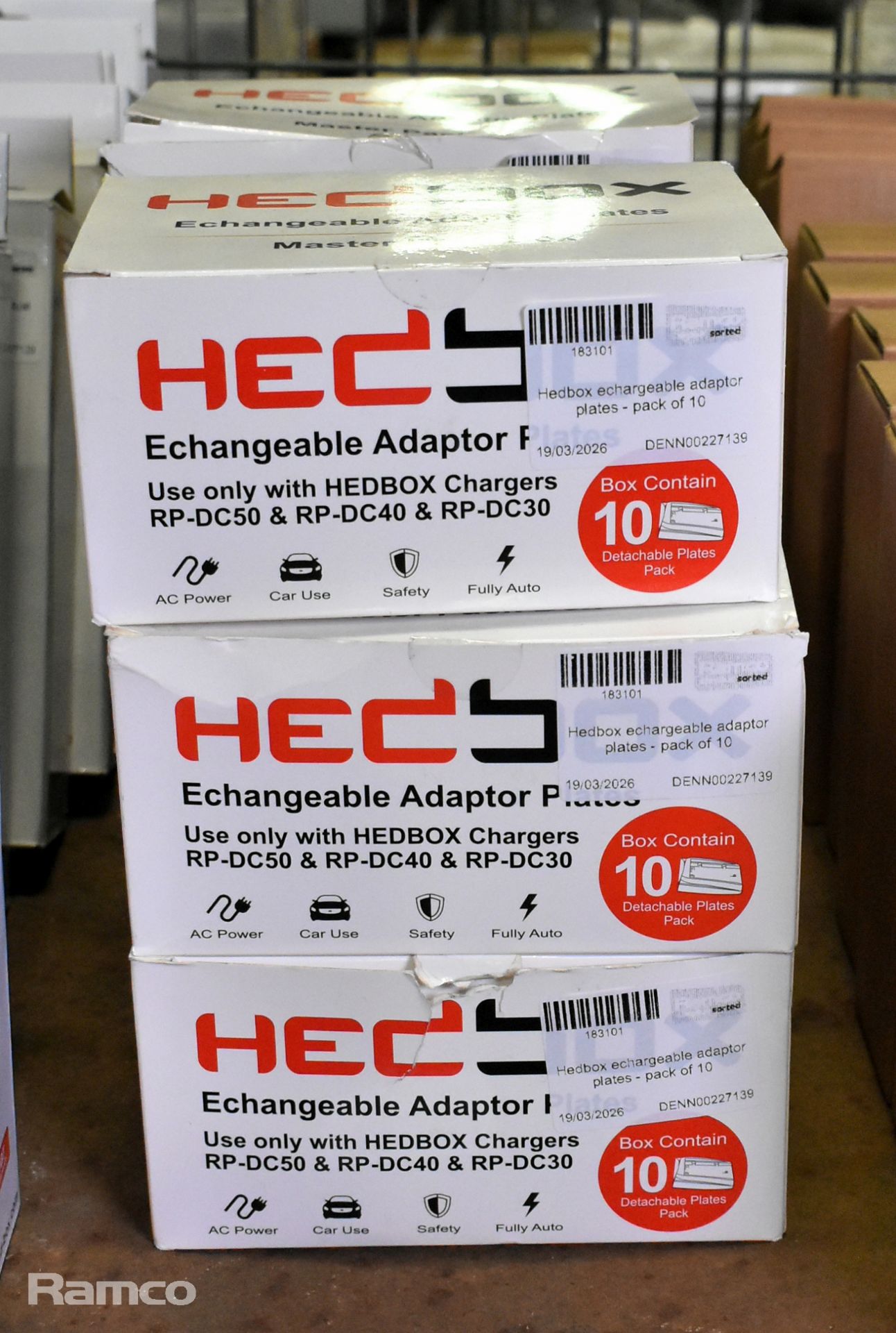 10x boxes of Hedbox rechargeable adaptor plates - one box has 6 units - Image 7 of 7