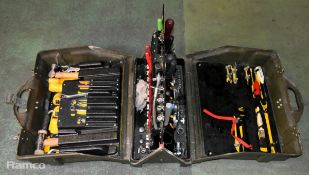 Fibreglass workshop tool case with tools - W 530 x D 270 x H 550mm