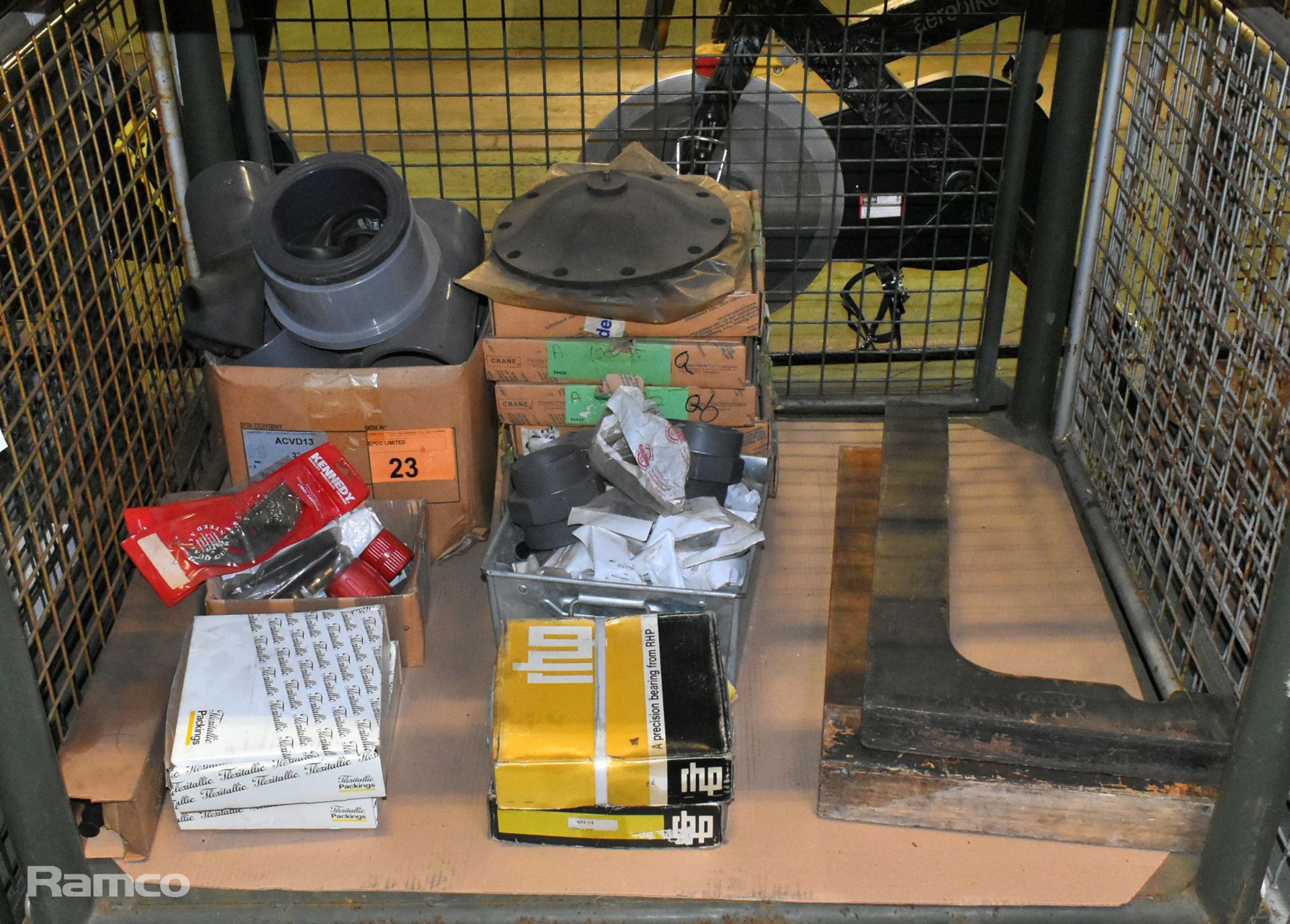 Workshop equipment and consumables - engineers squares, pipe fittings, diaphragms and bearings